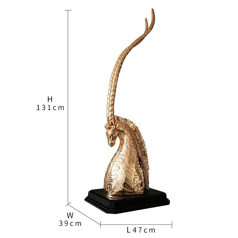 Modern Deer Statue in Gold