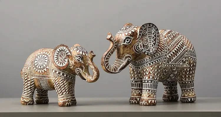 Safari Elephant Resin Statue Small