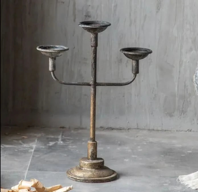 Antiqued Victorian Candle Holder