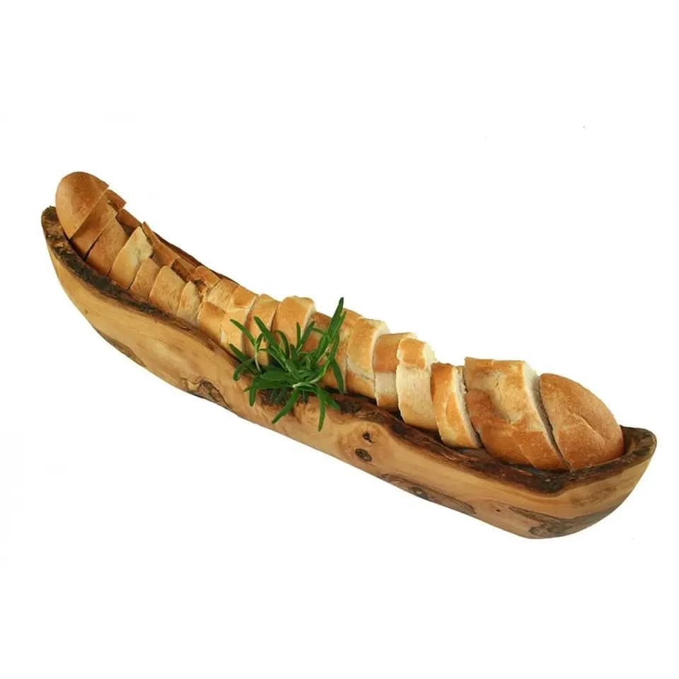 Hand Carved Olive Wood Baguette Bowls