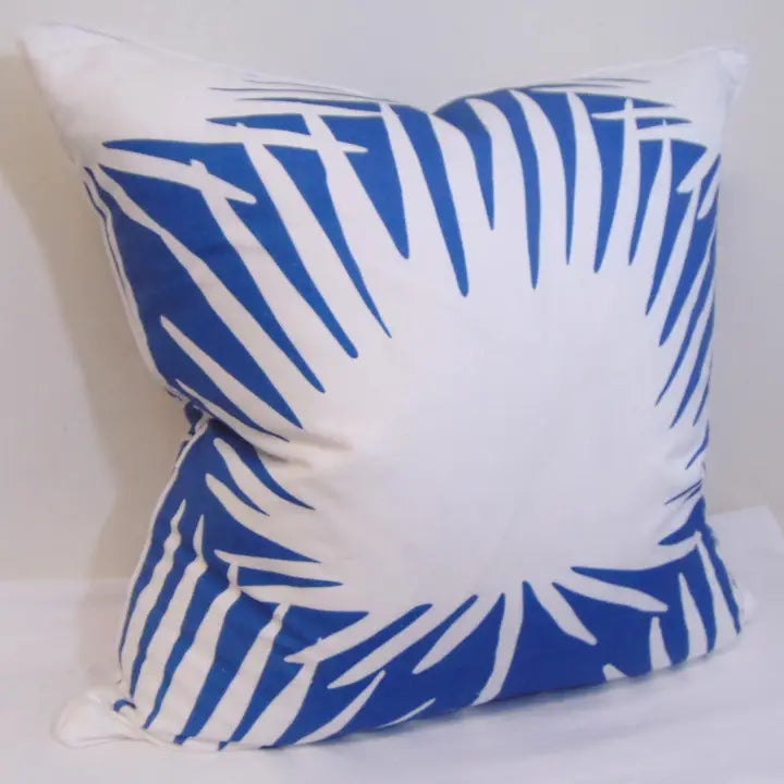 White Palm Leaf Throw Pillow