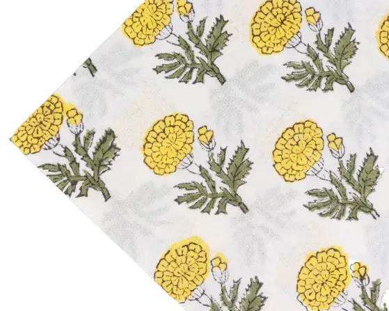 Set of Six Napkins Marigold Print with Tassel