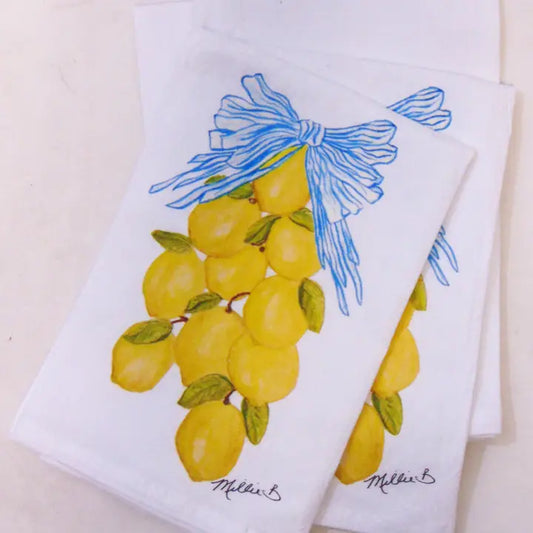 Lemons Blue Bow Napkins