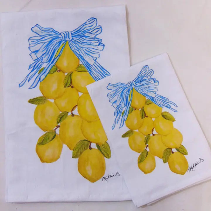 Lemons Blue Bow Napkins