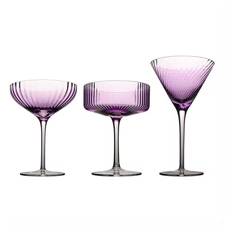 Set of 4 Champagne Glasses in Lilac Smoke