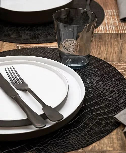 Set of Four Crocodile Embossed Vegan Leather Placemats
