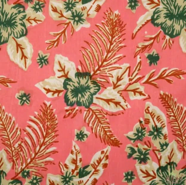 Set of Six Napkins in Pink Tropical Flowers Print