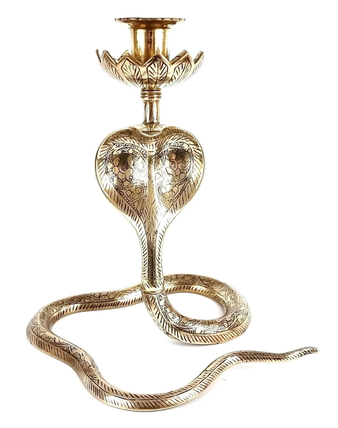Brass Cobra Snake Candle Holder