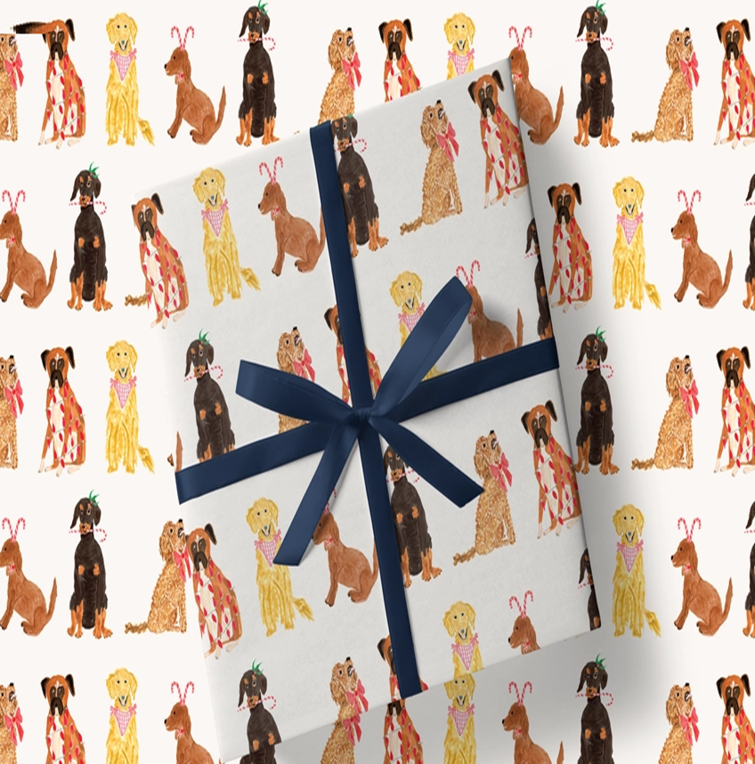 Gift Wrap Sheets Dogs