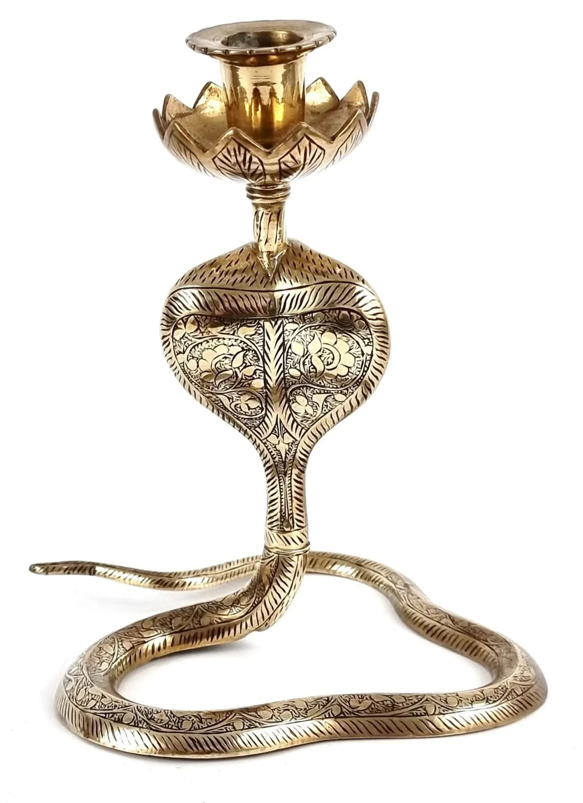 Brass Cobra Snake Candle Holder