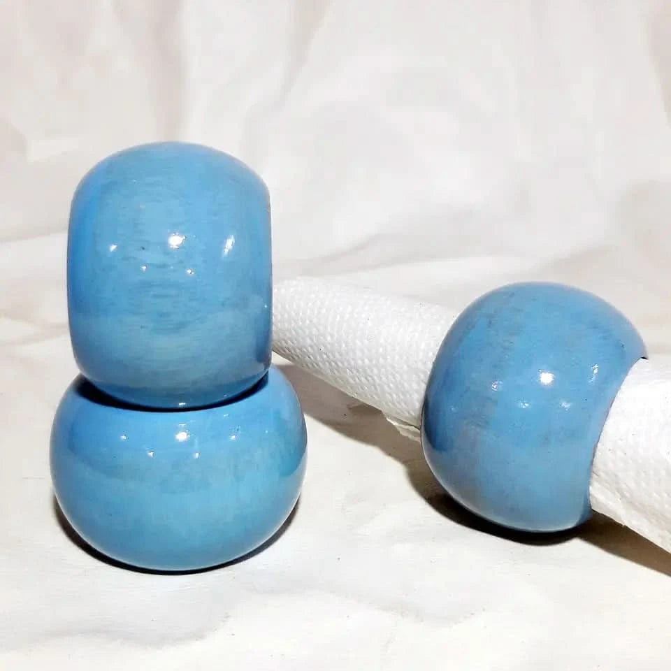 High Gloss Mango Wood Napkin Rings in Multiple Colors