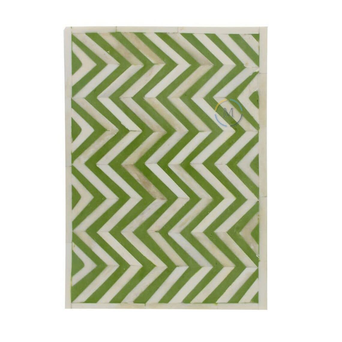 Chevron Stripe Green and White Inlay Boxes