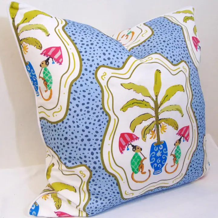 Monkey Banana Tree Throw Pillow