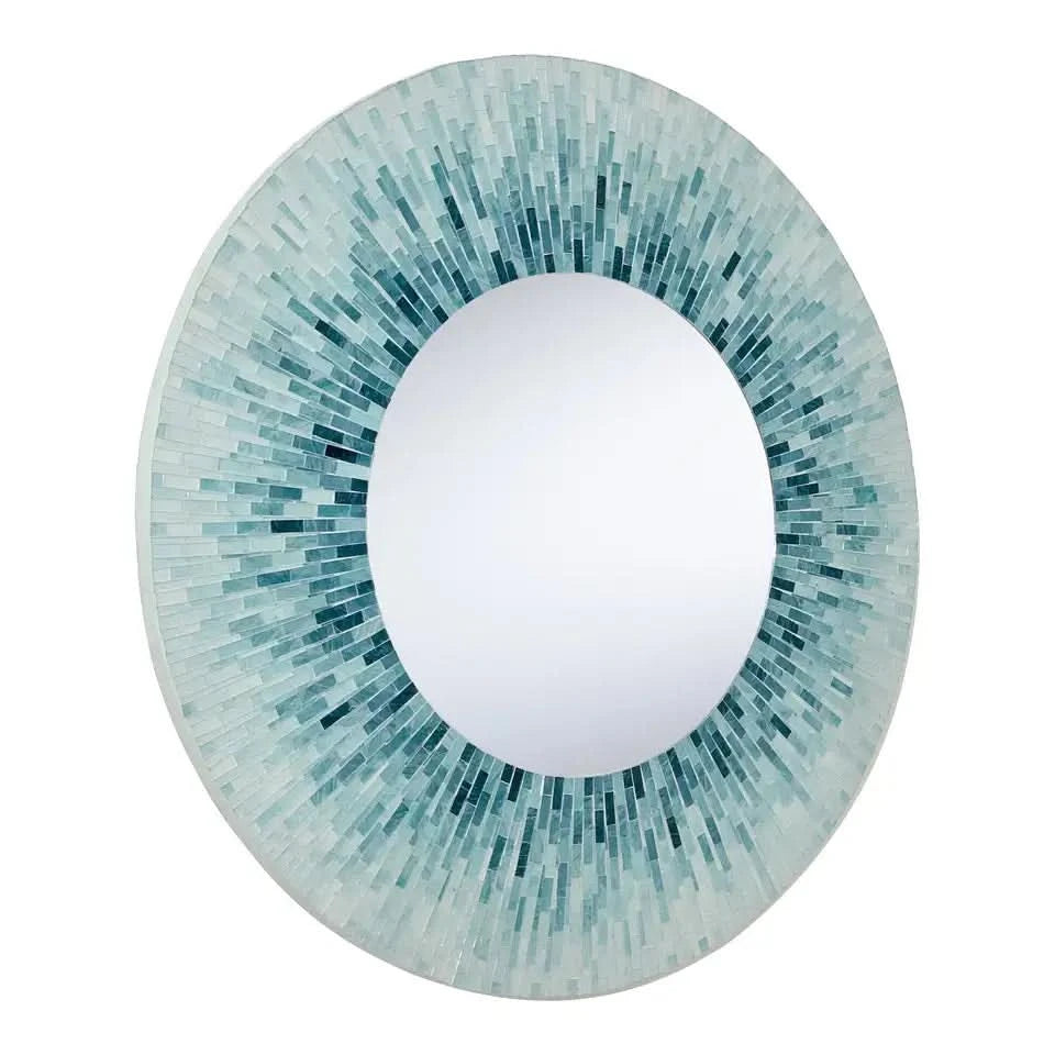 Ocean Blue Mosaic Glass Mirror