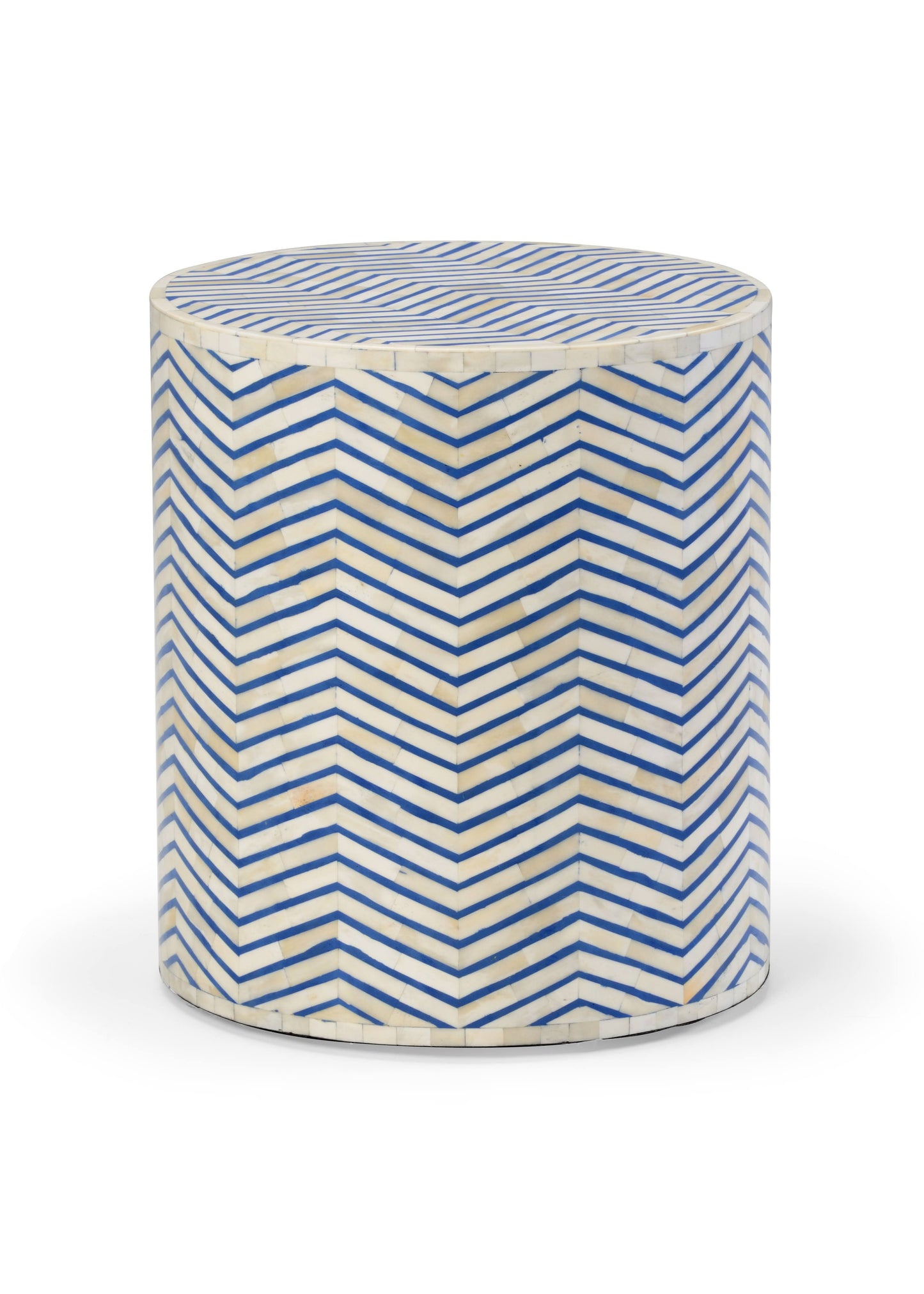 Bone inlay Chevron Stripe Garden Stool