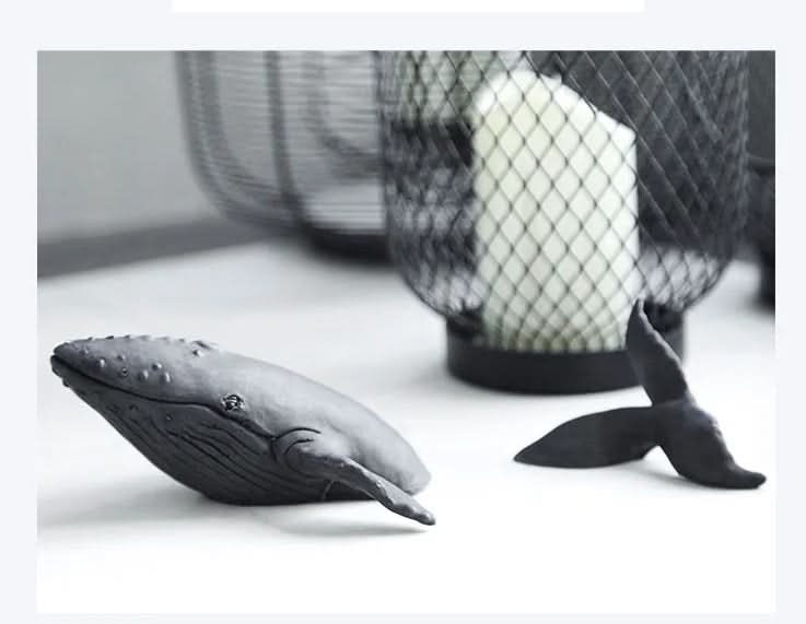 Modern Concrete Whale Sculpture in Black or White