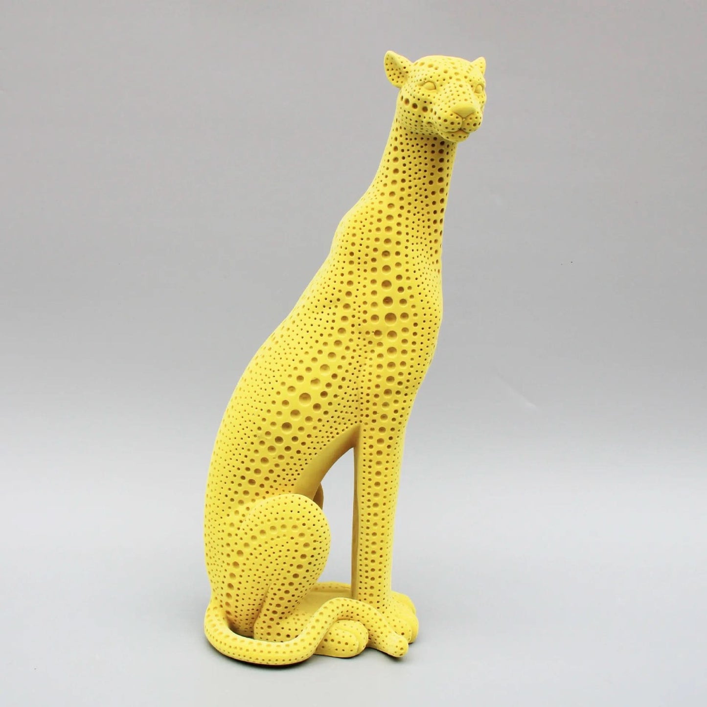 Decorative Flocked Cheetah Statues
