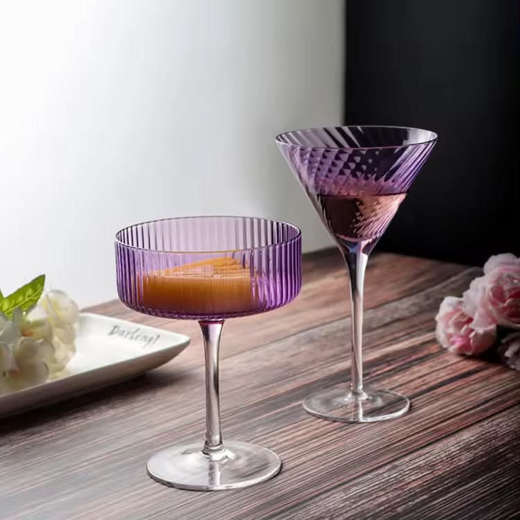 Set of 4 Champagne Glasses in Lilac Smoke
