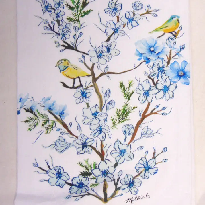 Blue Watercolor Blossom Napkins