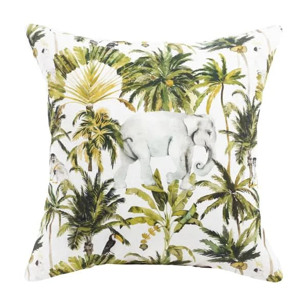 Coussin lombaire Bird of Paradise en velours avec glands en pêche