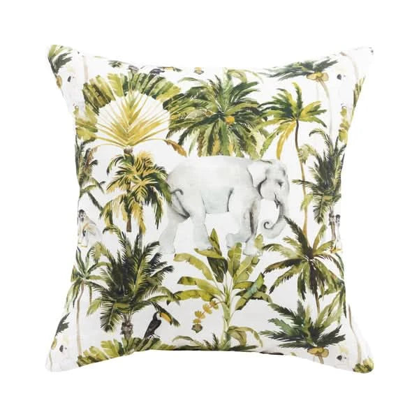 Coussin lombaire Bird of Paradise en velours avec glands en pêche