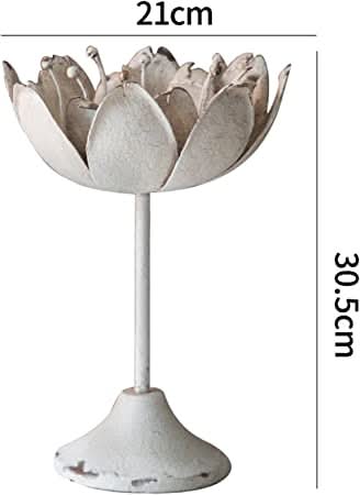 Set of Two Metal Vintage Lotus Candle holders