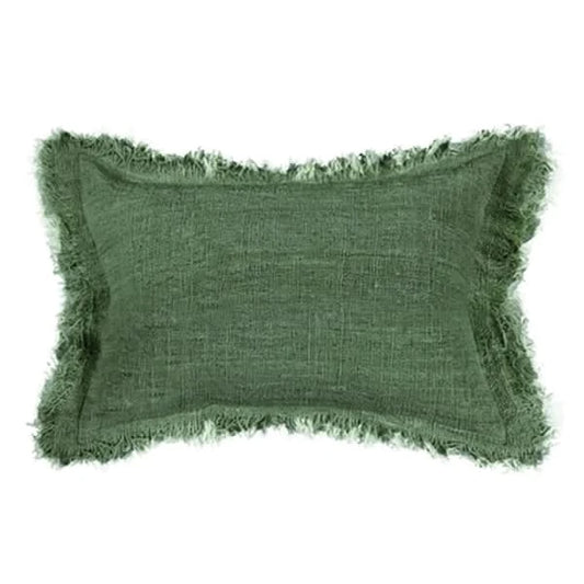 Lumbar Berber Pillow in Moss Green