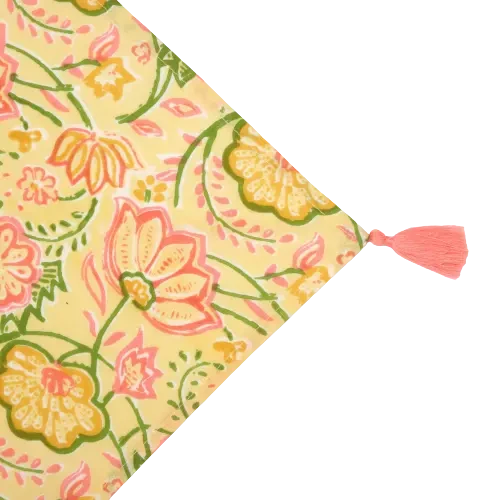 Set of Six Napkins Tropical Print with Tassel