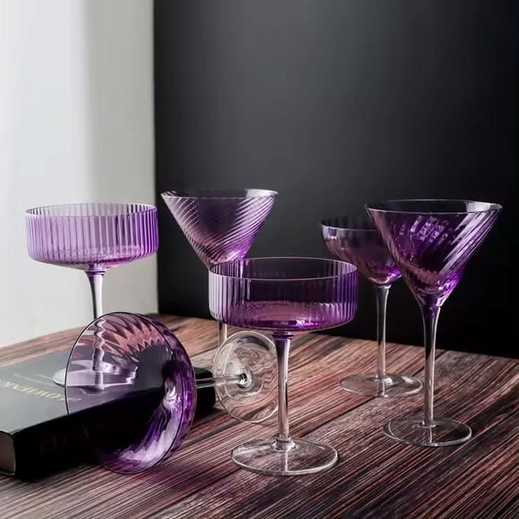 Set of 4 Cocktail Glasses in Lilac Smoke