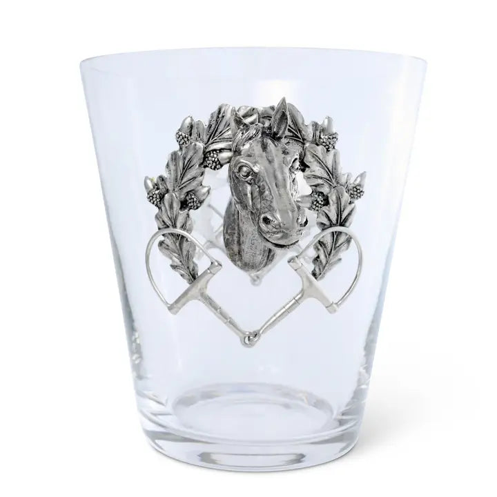 Equestrian Horse Bit Glass Ice Bucket