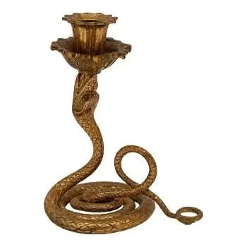 Vintage Snake Candle Holder in Brass