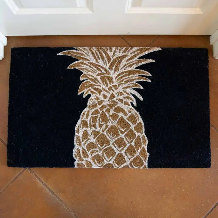 Classic Pineapple Coir Doormat in Navy
