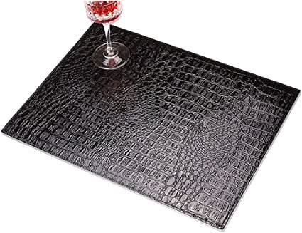 Set of Four Crocodile Vegan Leather Rectangle Placemats