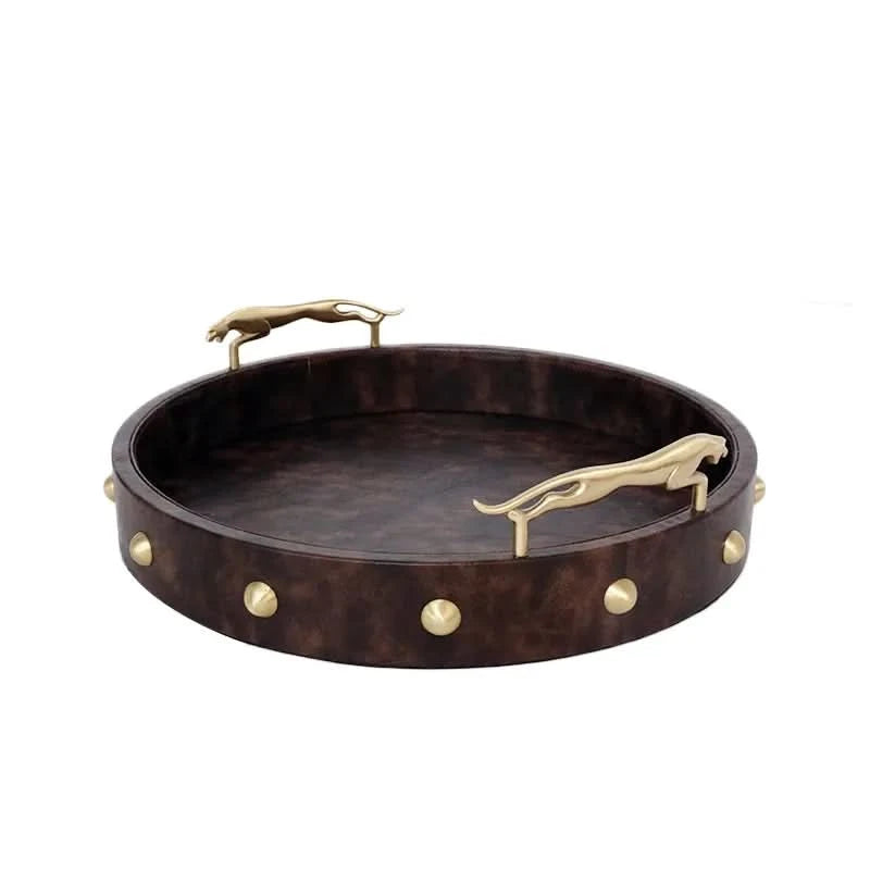Leather and Brass Trays