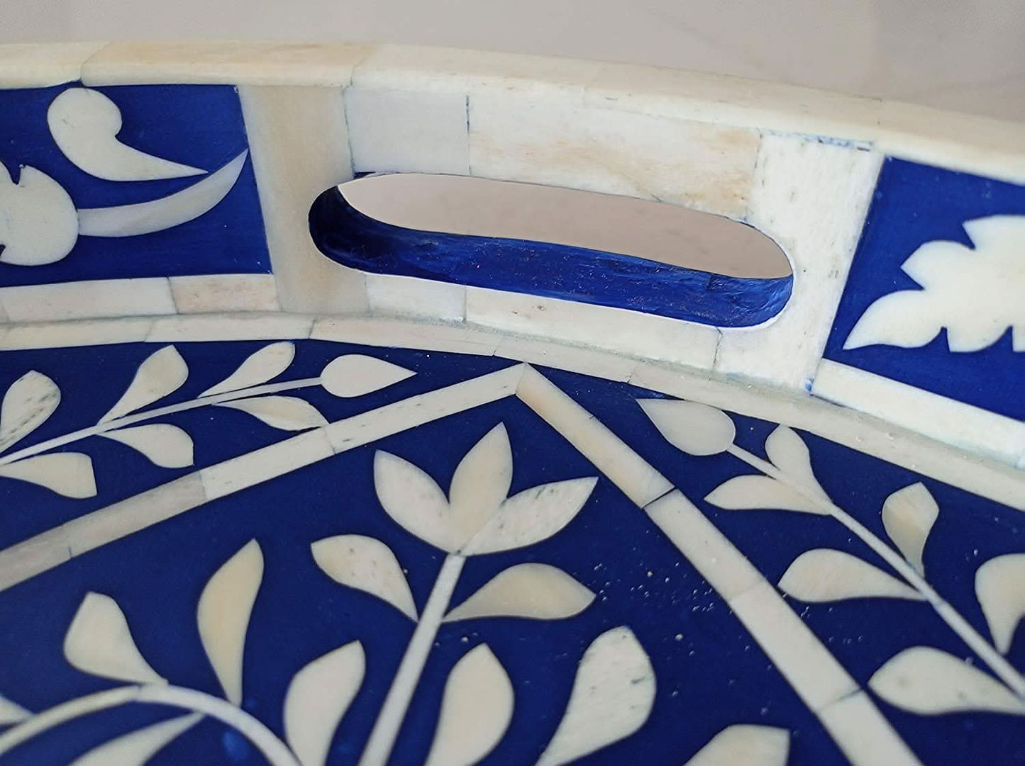 Bone Inlay Round Tray Large