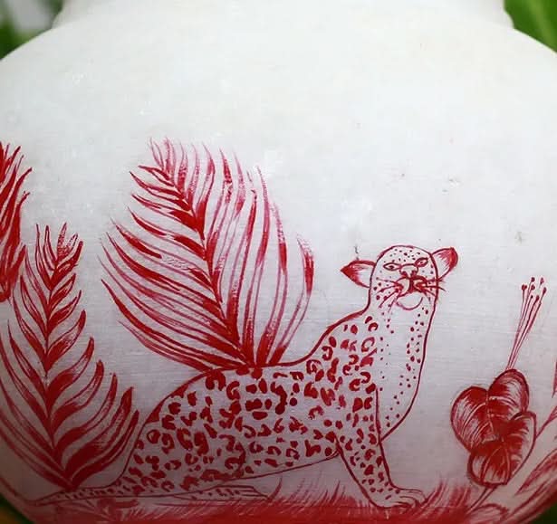 Hand Painted Marble Flower Pot