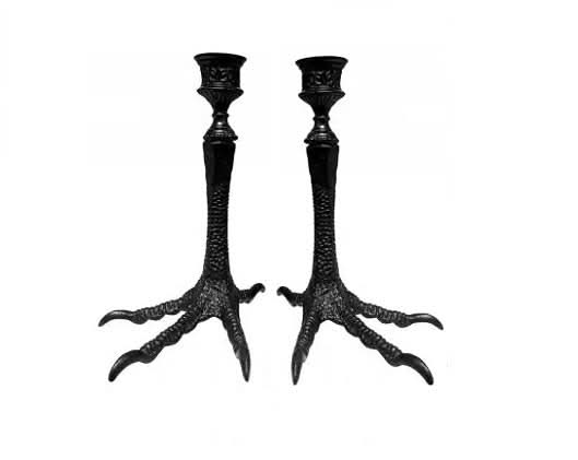 Set of Two Bird Claw Candle Holders