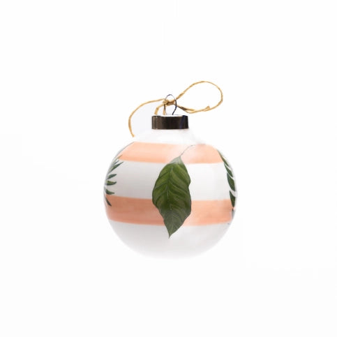 Hand Painted Tropical Leaves Ornament