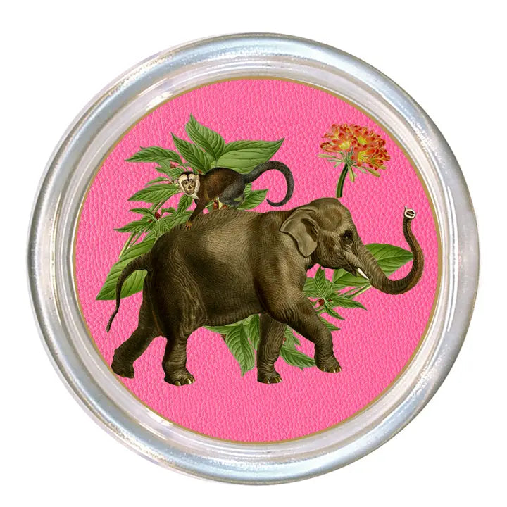 Elephant Coasters Glass Set of 4