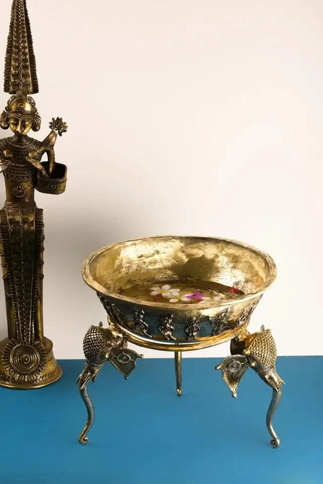 Brass Elephant Bowl
