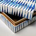 Set of Two Blue and White Inlay Boxes