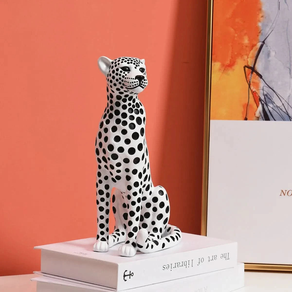 Modern Ceramic Leopard Statue