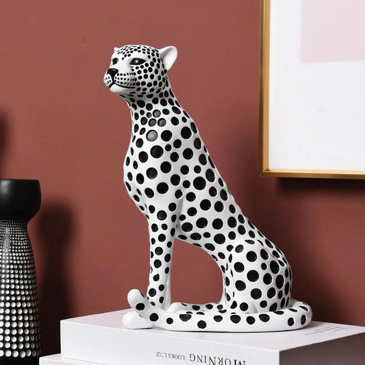 Modern Ceramic Leopard Statue
