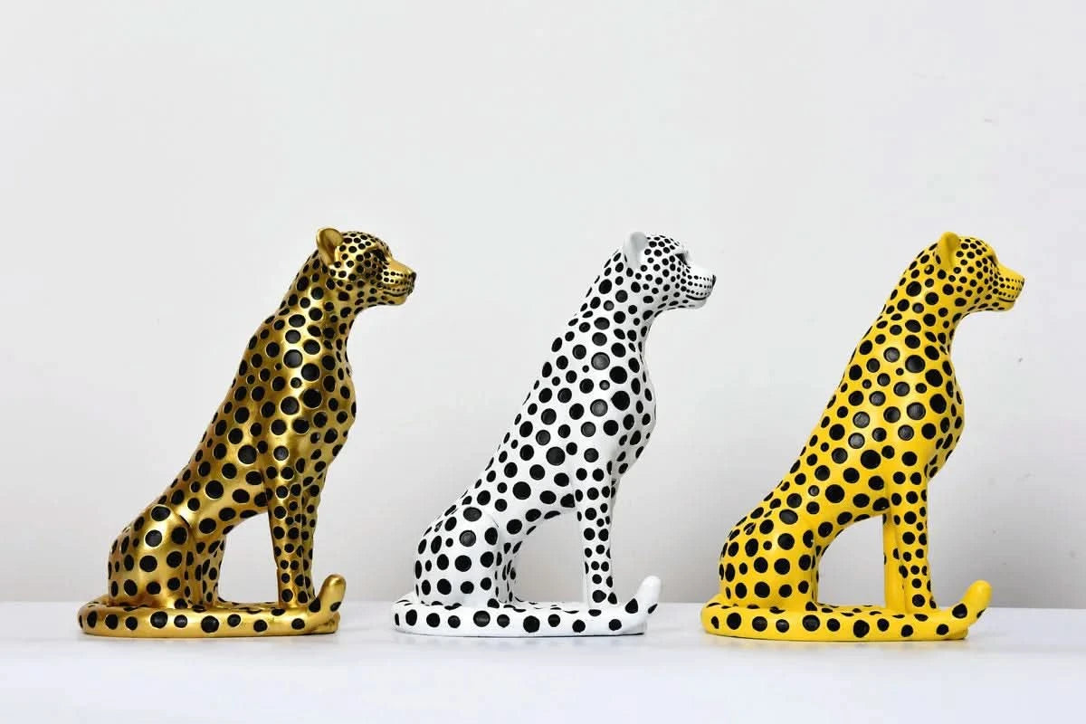 Modern Ceramic Leopard Statue