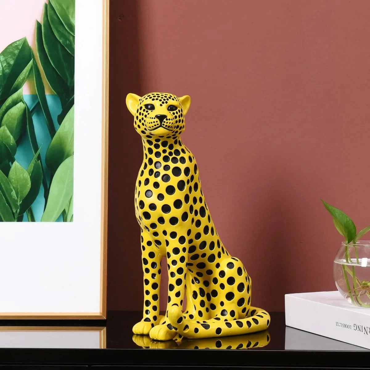 Modern Ceramic Leopard Statue