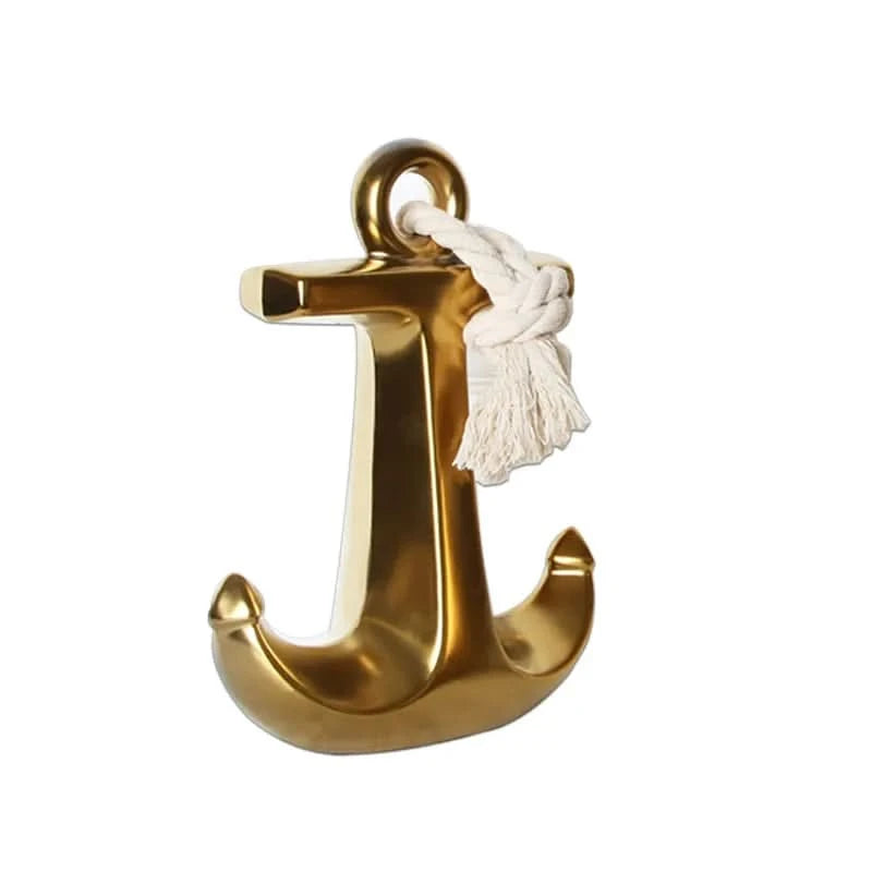 Set of Three Ceramic Gold Anchors