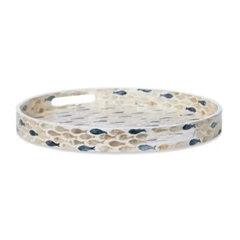 Round Mother of Pearl Fishes Tray