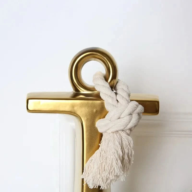 Set of Three Ceramic Gold Anchors