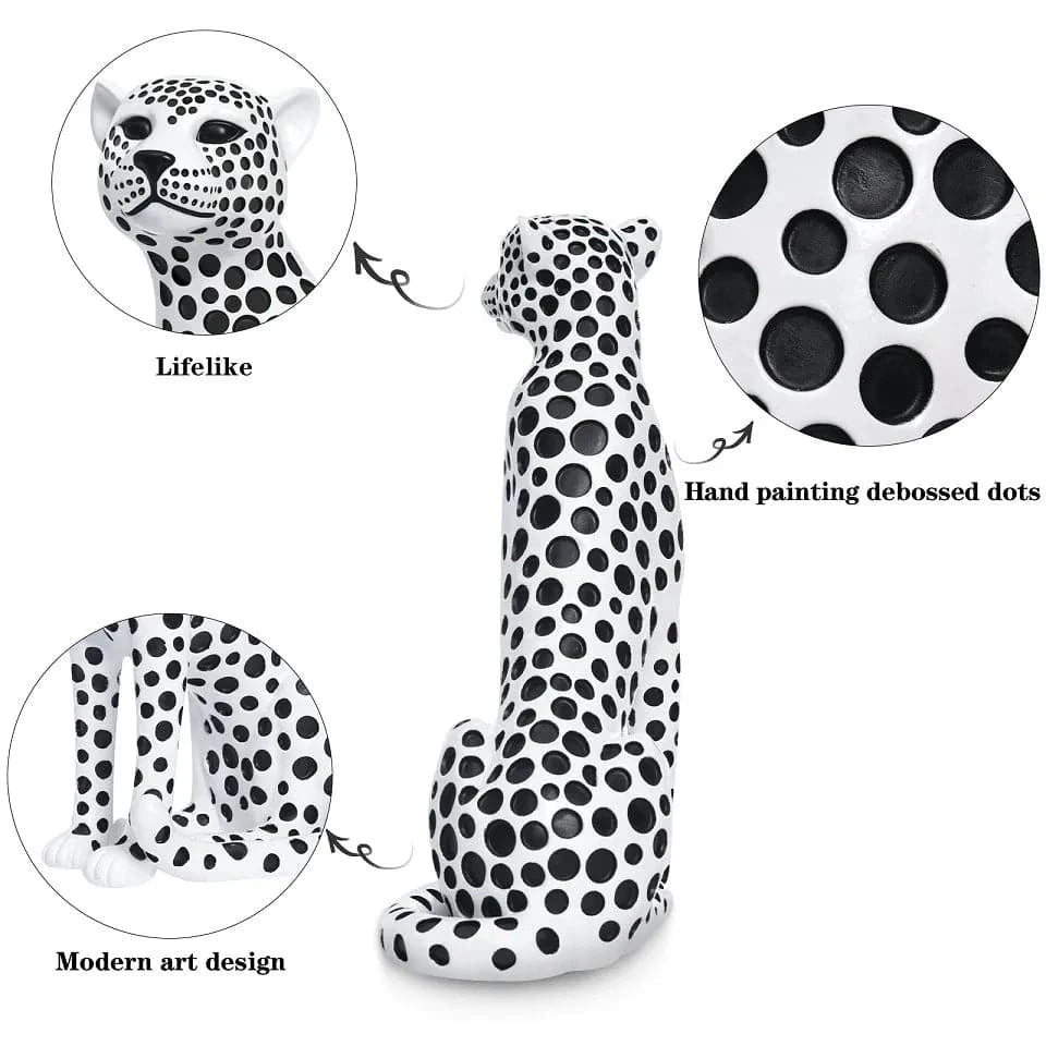 Modern Ceramic Leopard Statue