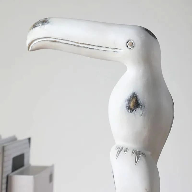 Set of Three Toucan Birds Resin Whitewash